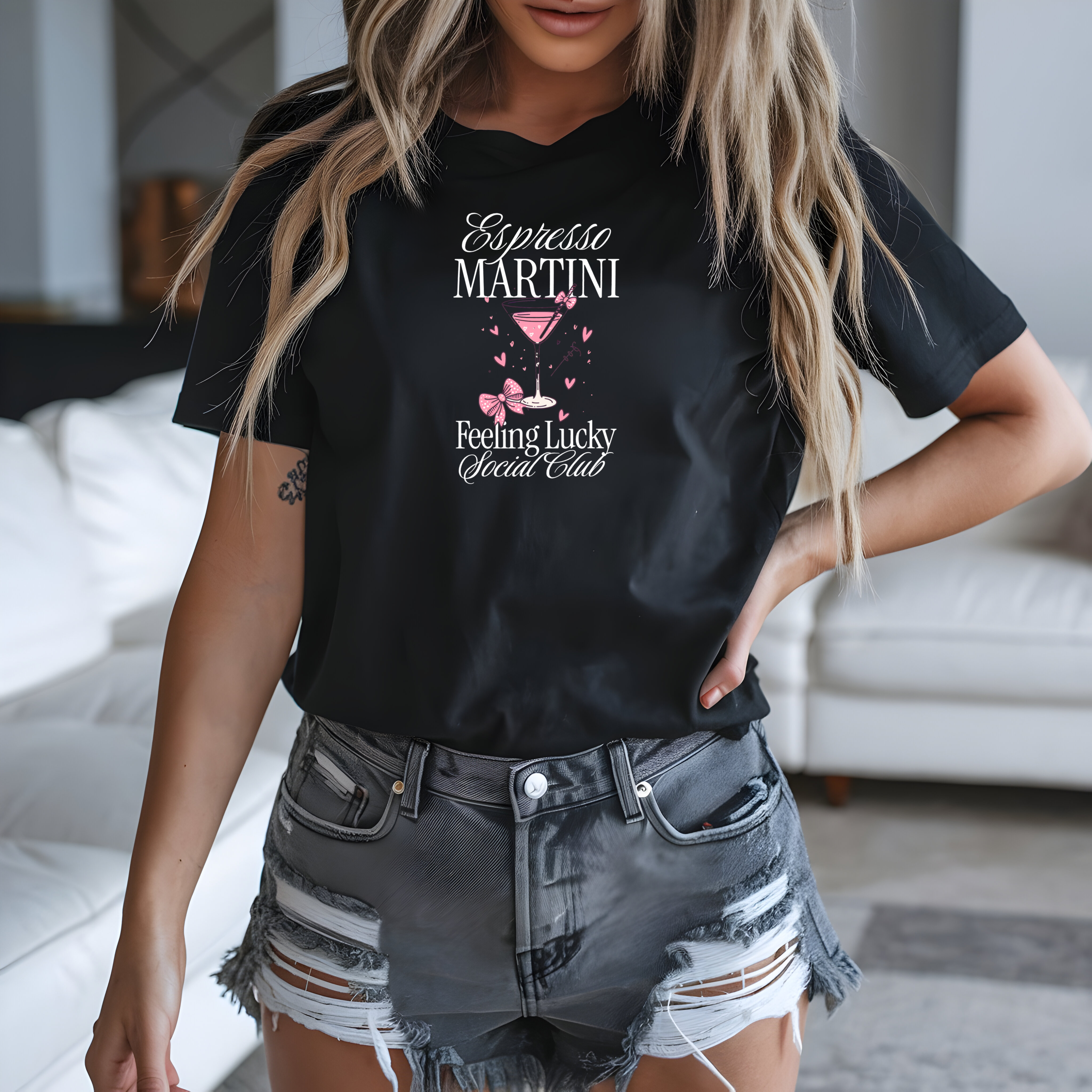 Tricou de damă oversize din bumbac 100% – model Espresso Martini