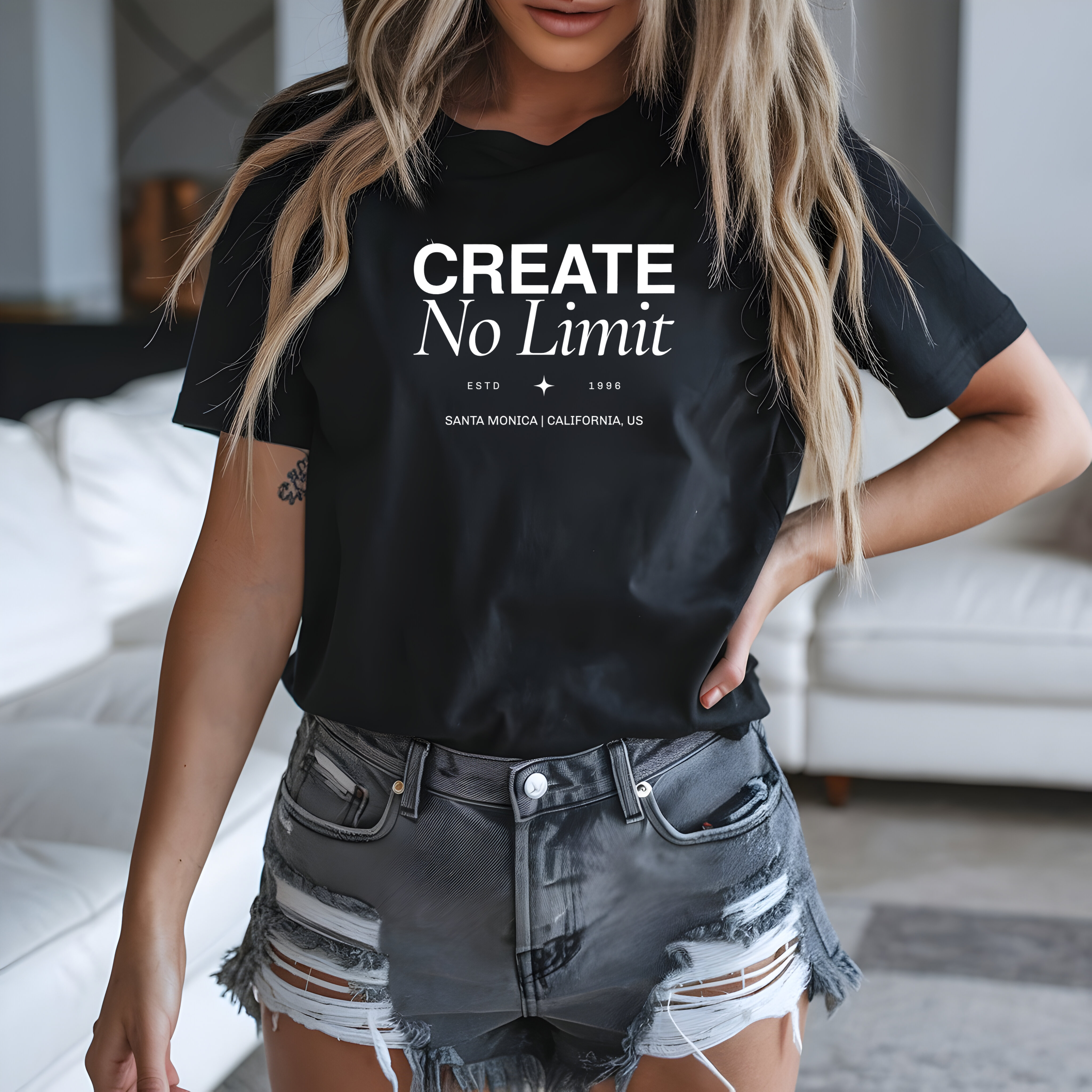 Tricou de damă din bumbac 100% – model Creat No Limit