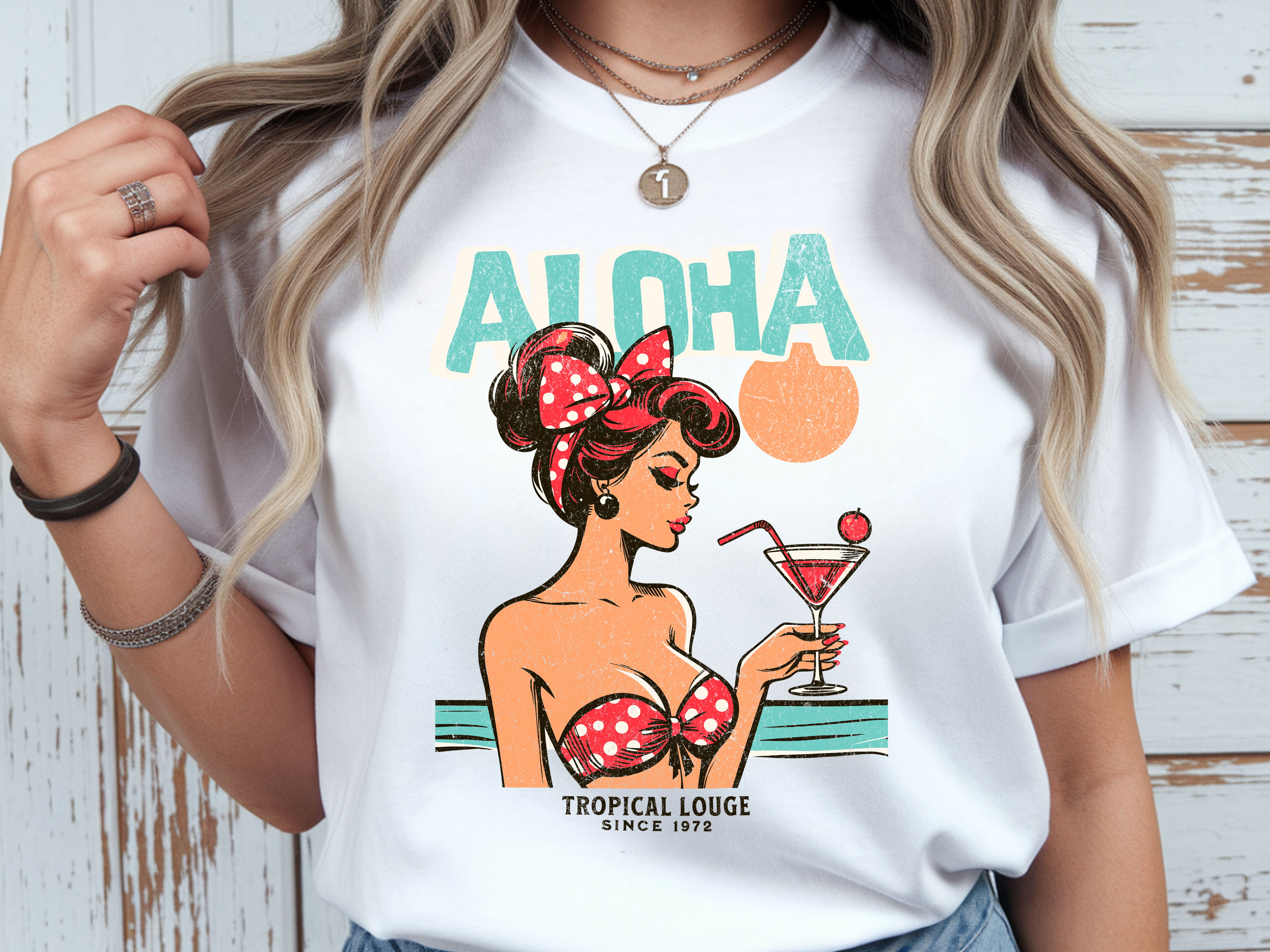 Tricou de damă oversize din bumbac 100% – model Aloha