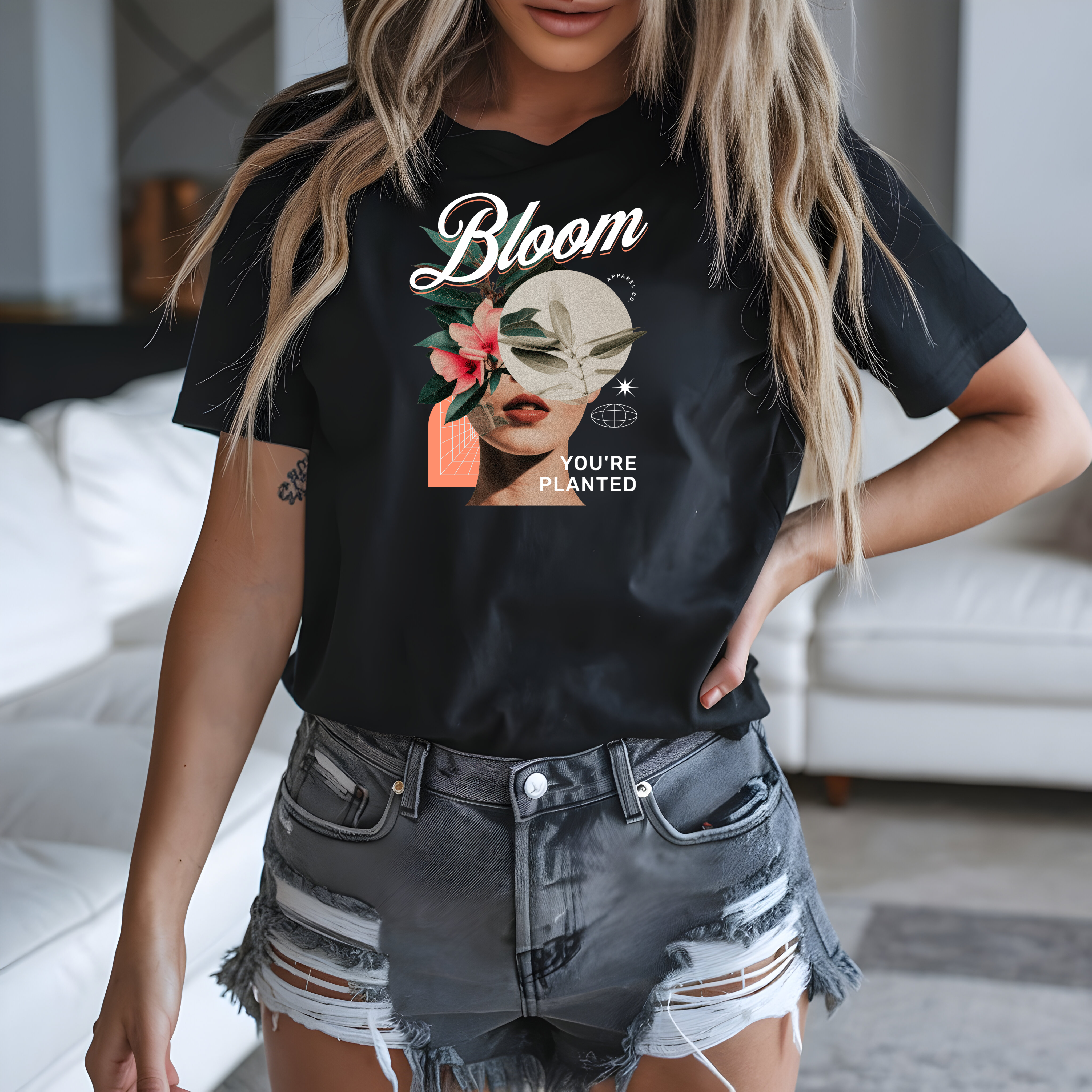 Tricou de damă din bumbac 100% – model Bloom