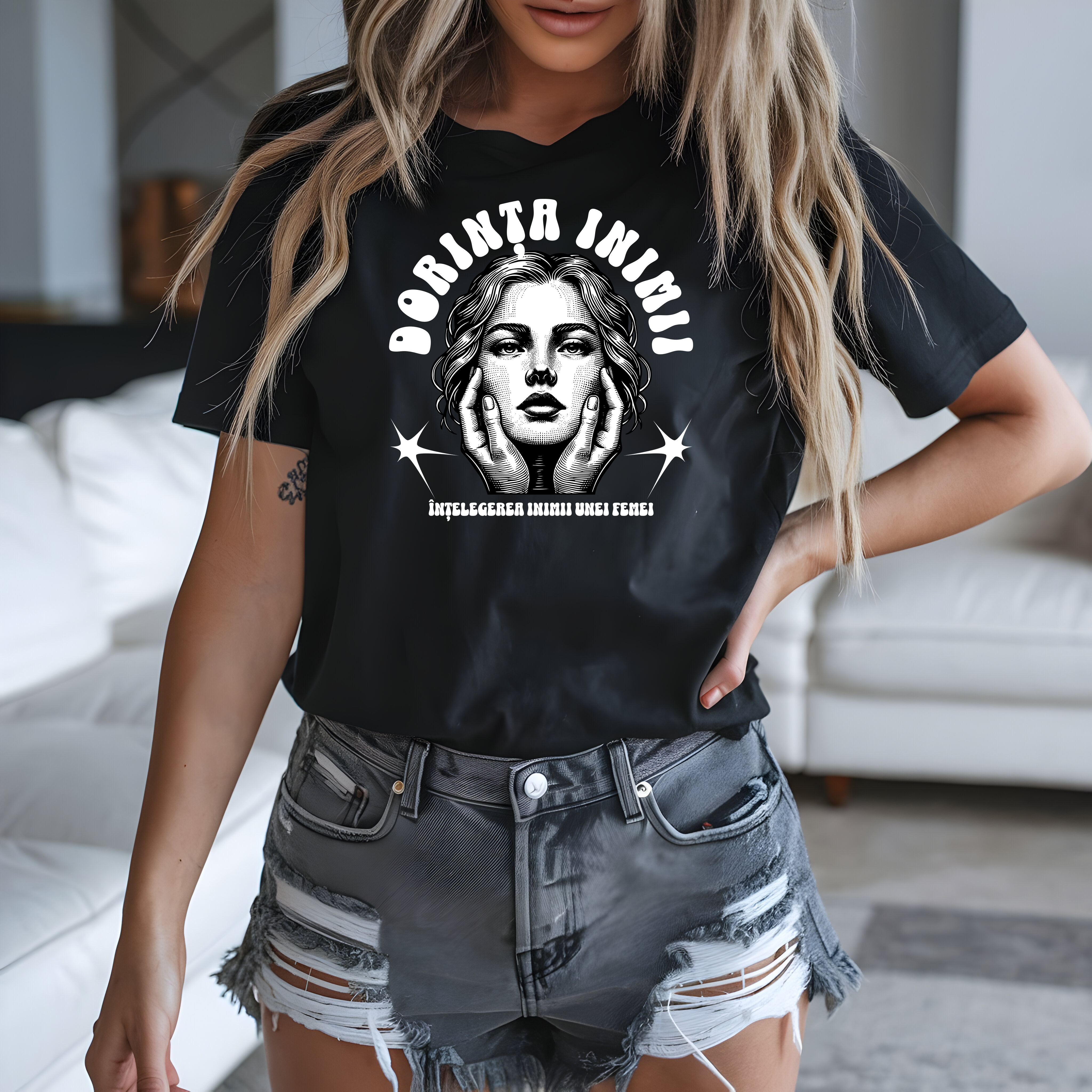 Tricou de damă din bumbac 100% – model Dorinta Inimii