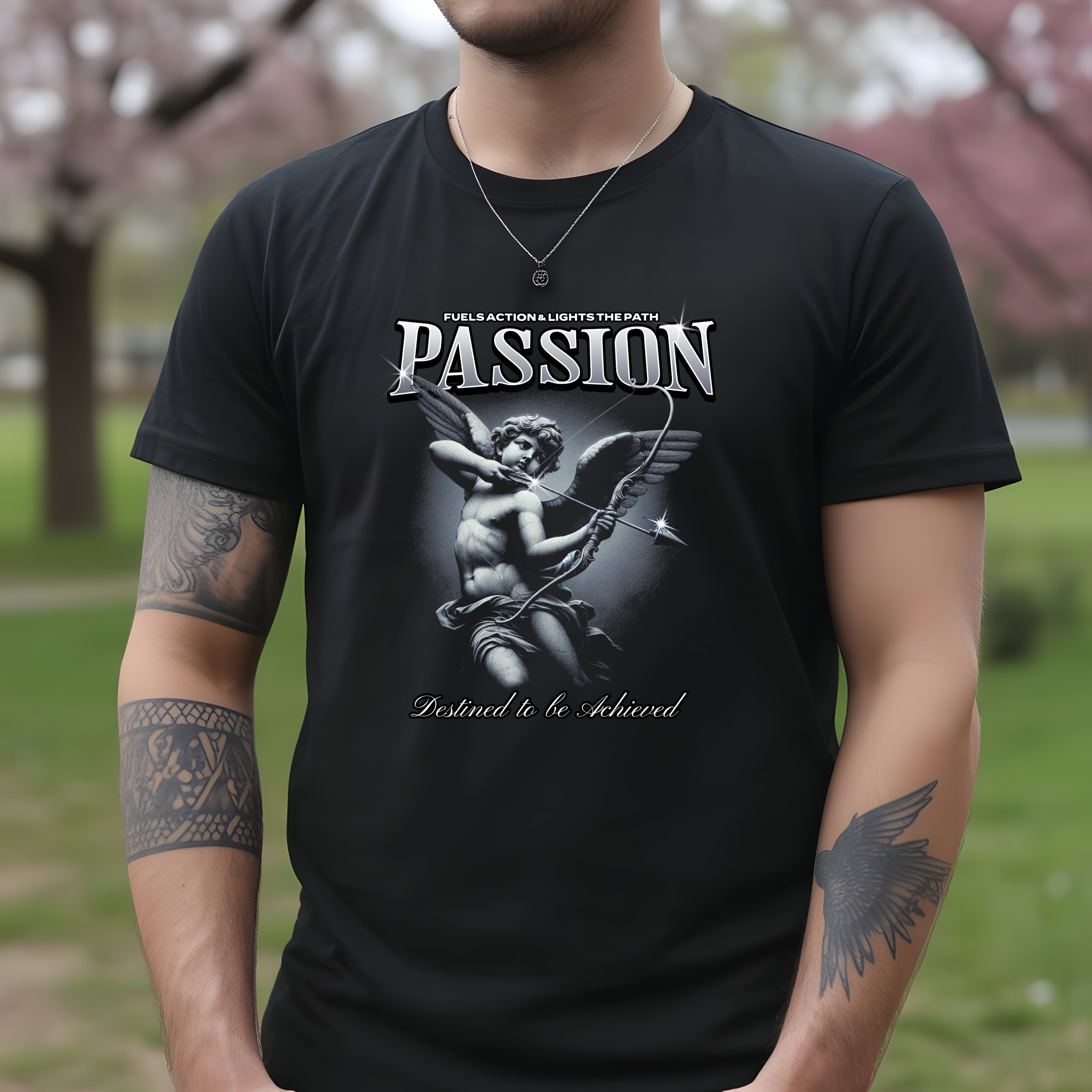 Tricou bărbați bumbac 100% regular fit – model Angel Passion