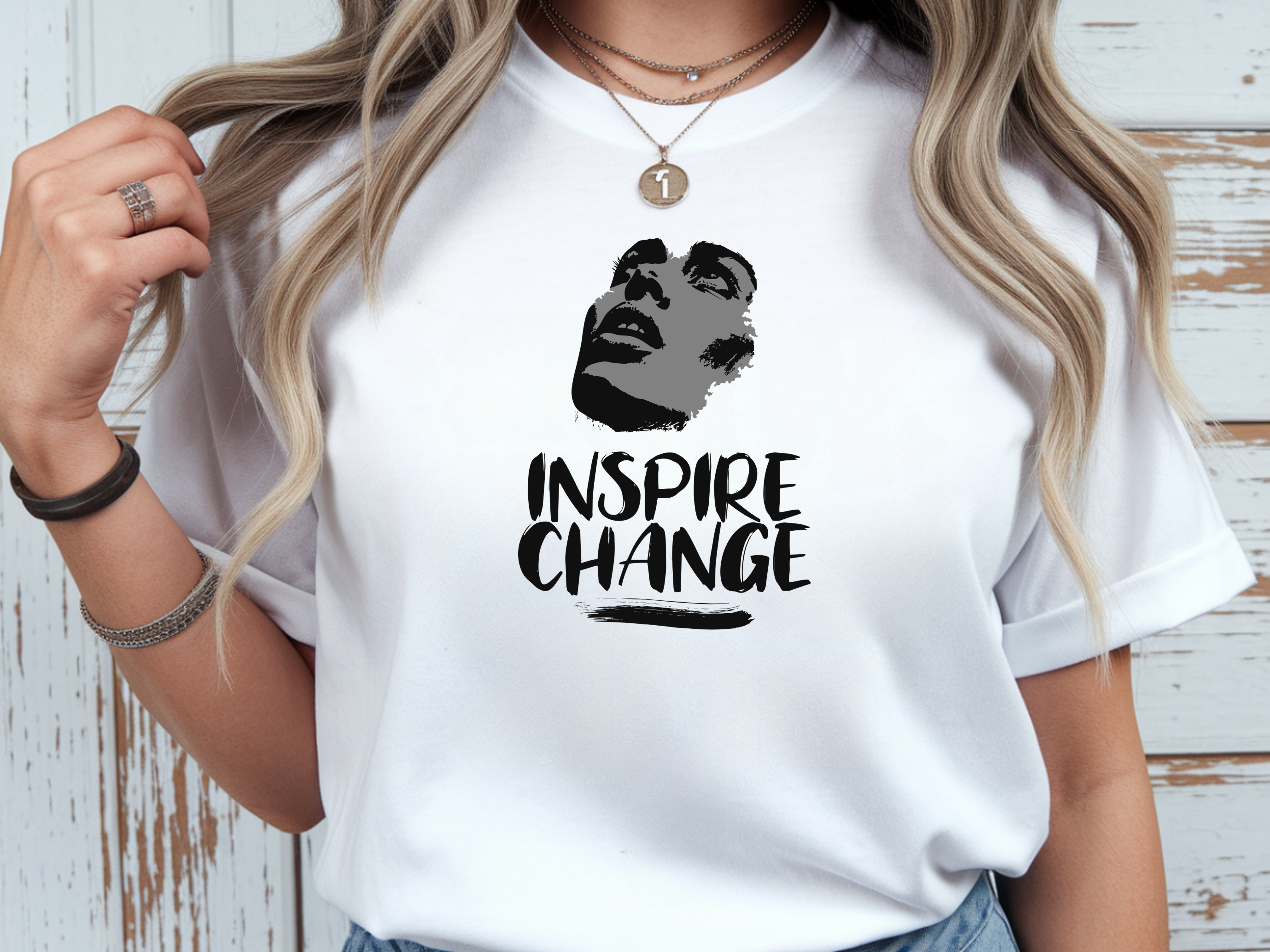 Tricou de damă oversize din bumbac 100% – model Inspire change