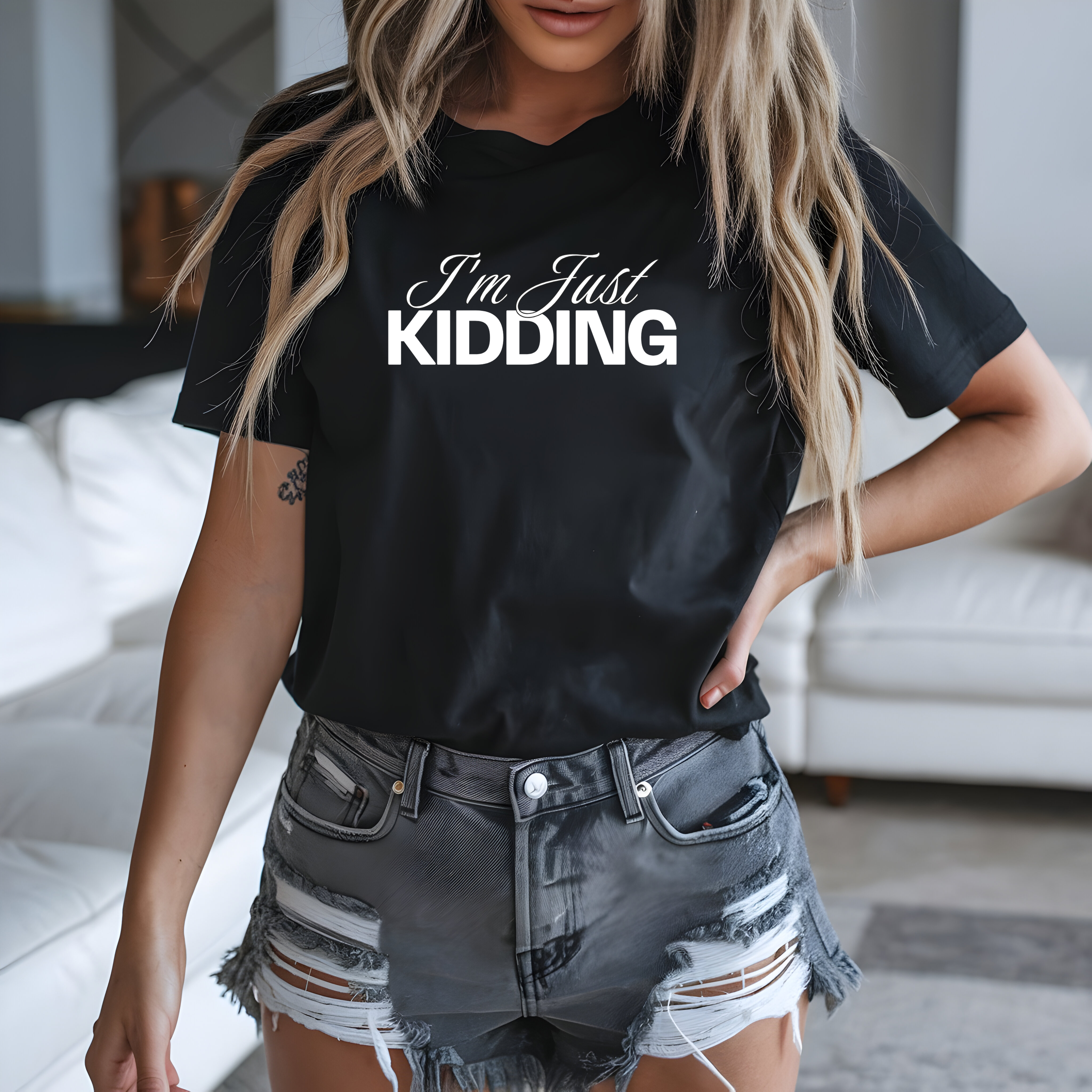 Tricou de damă din bumbac 100% – model Just Kidding