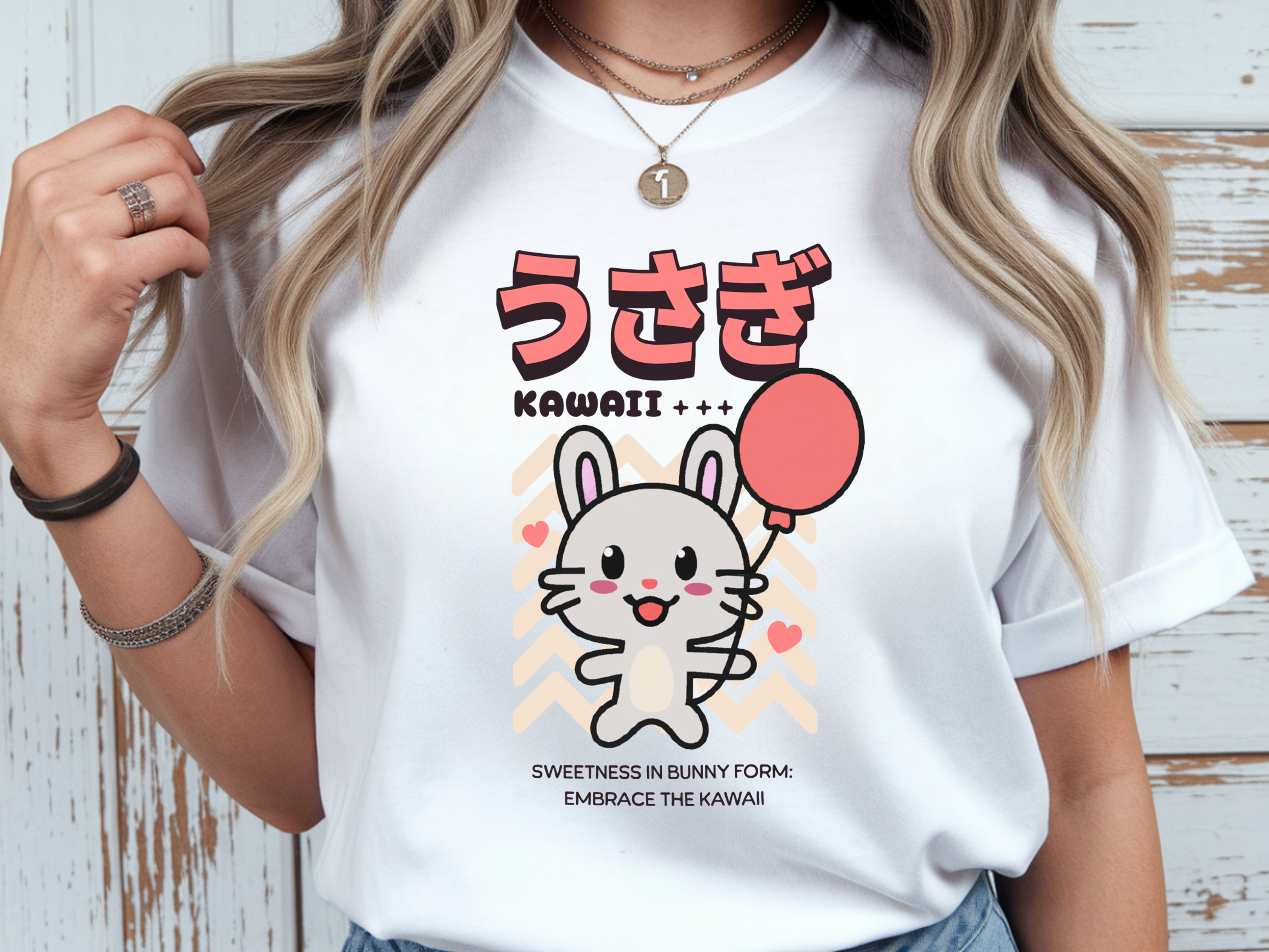 Tricou de damă oversize din bumbac 100% – model Kawaii
