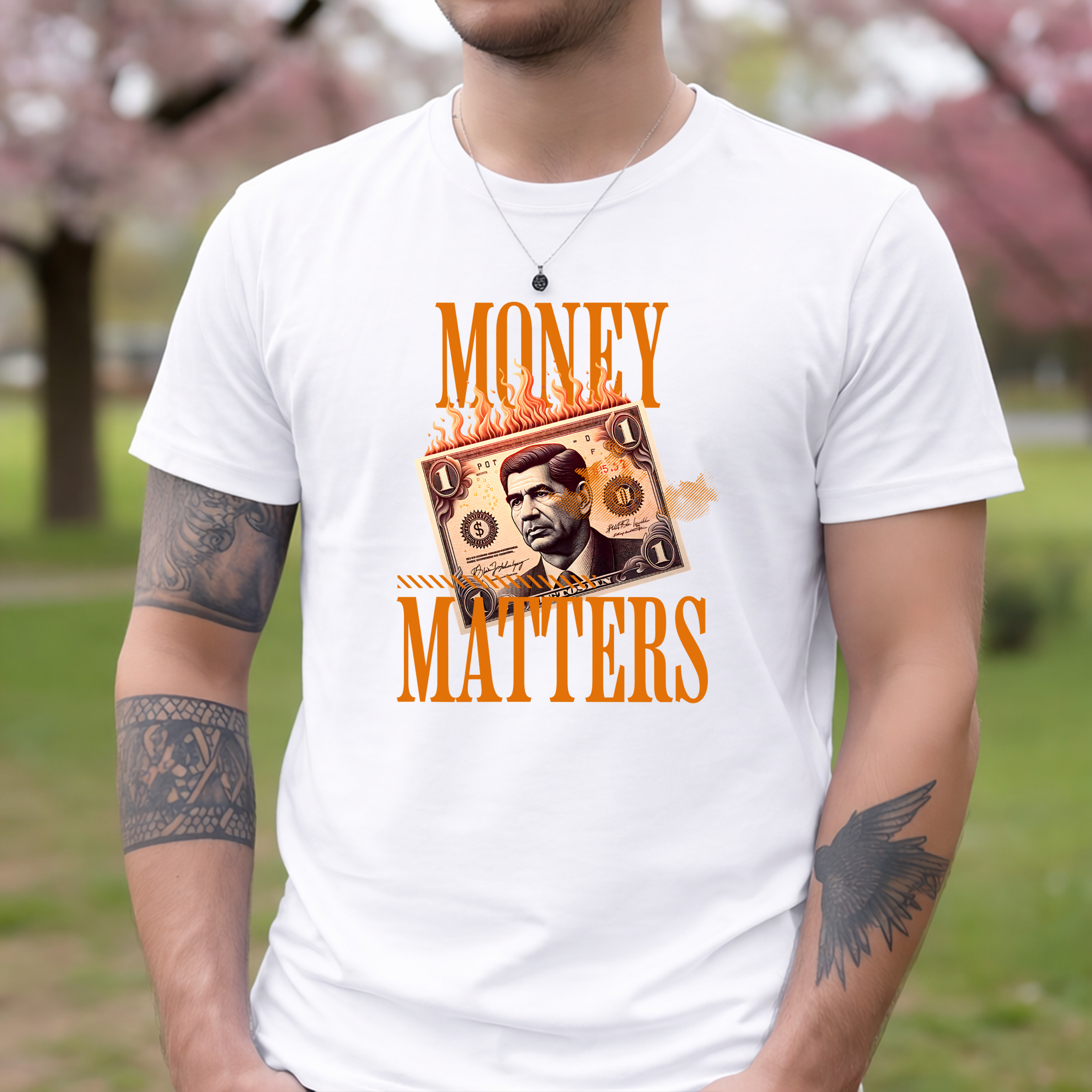 Tricou bărbați bumbac 100% regular fit – model Money Matters