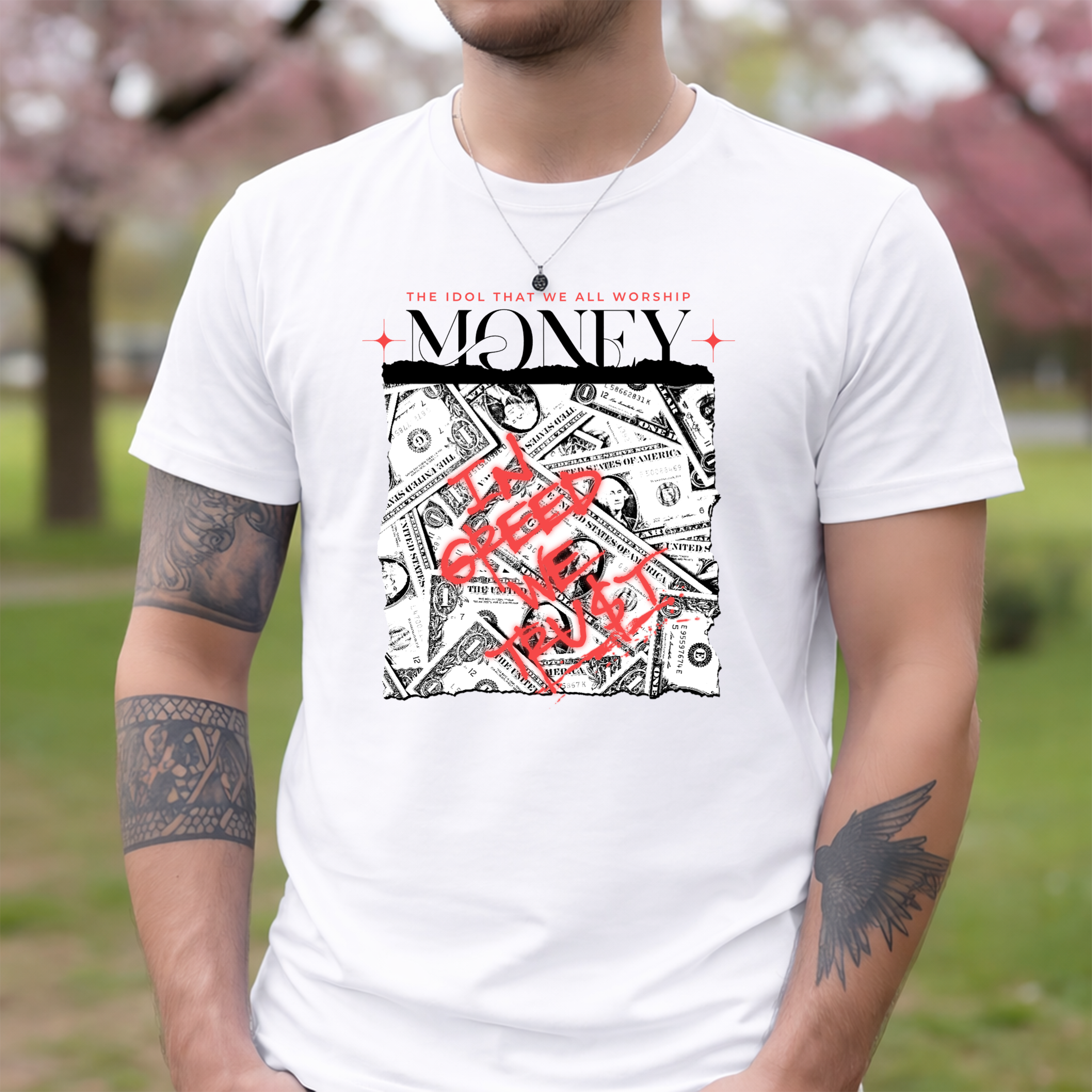 Tricou bărbați bumbac 100% regular fit – model Money Trust