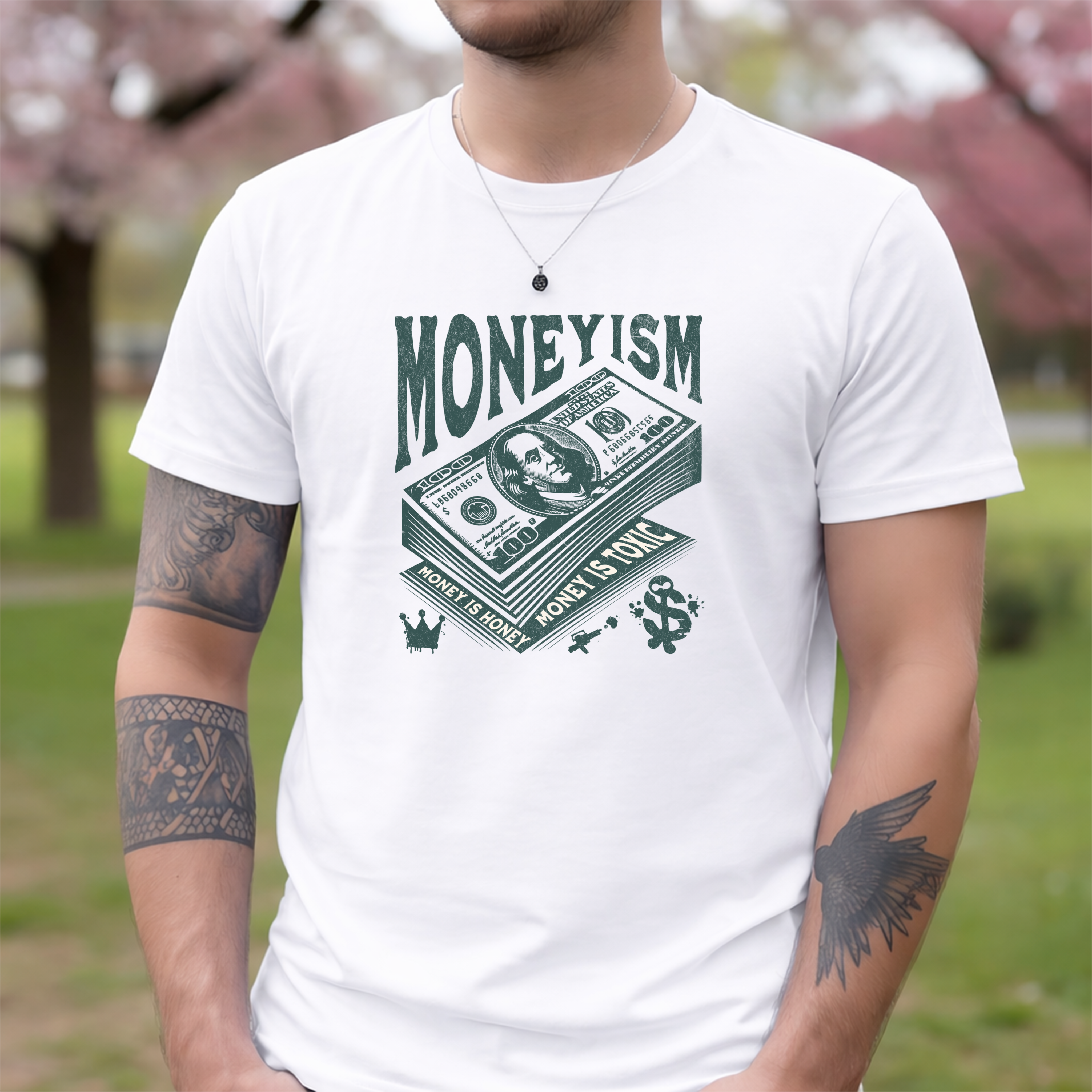 Tricou bărbați bumbac 100% regular fit – model Moneyism
