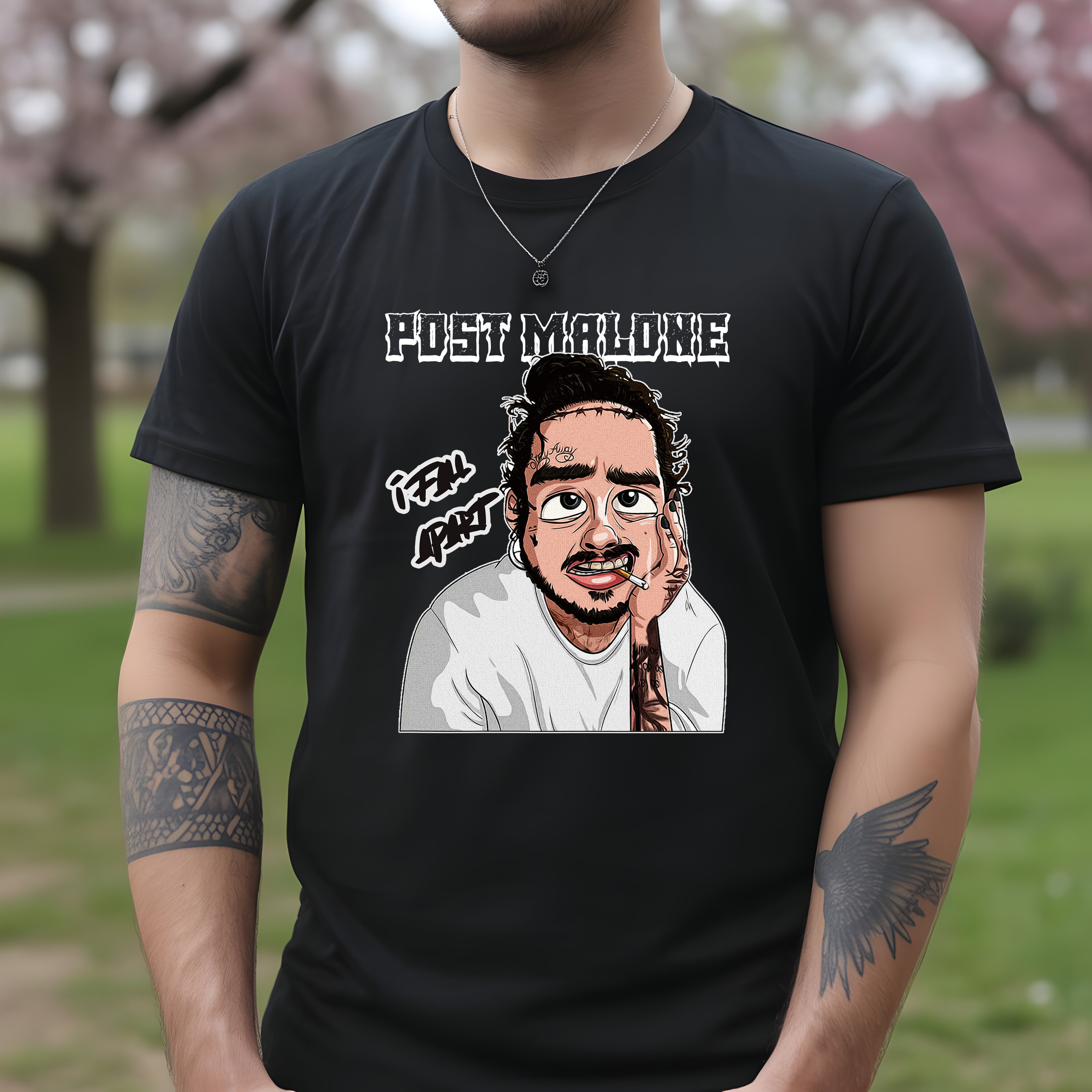 Tricou bărbați bumbac 100% regular fit – model Post Malone