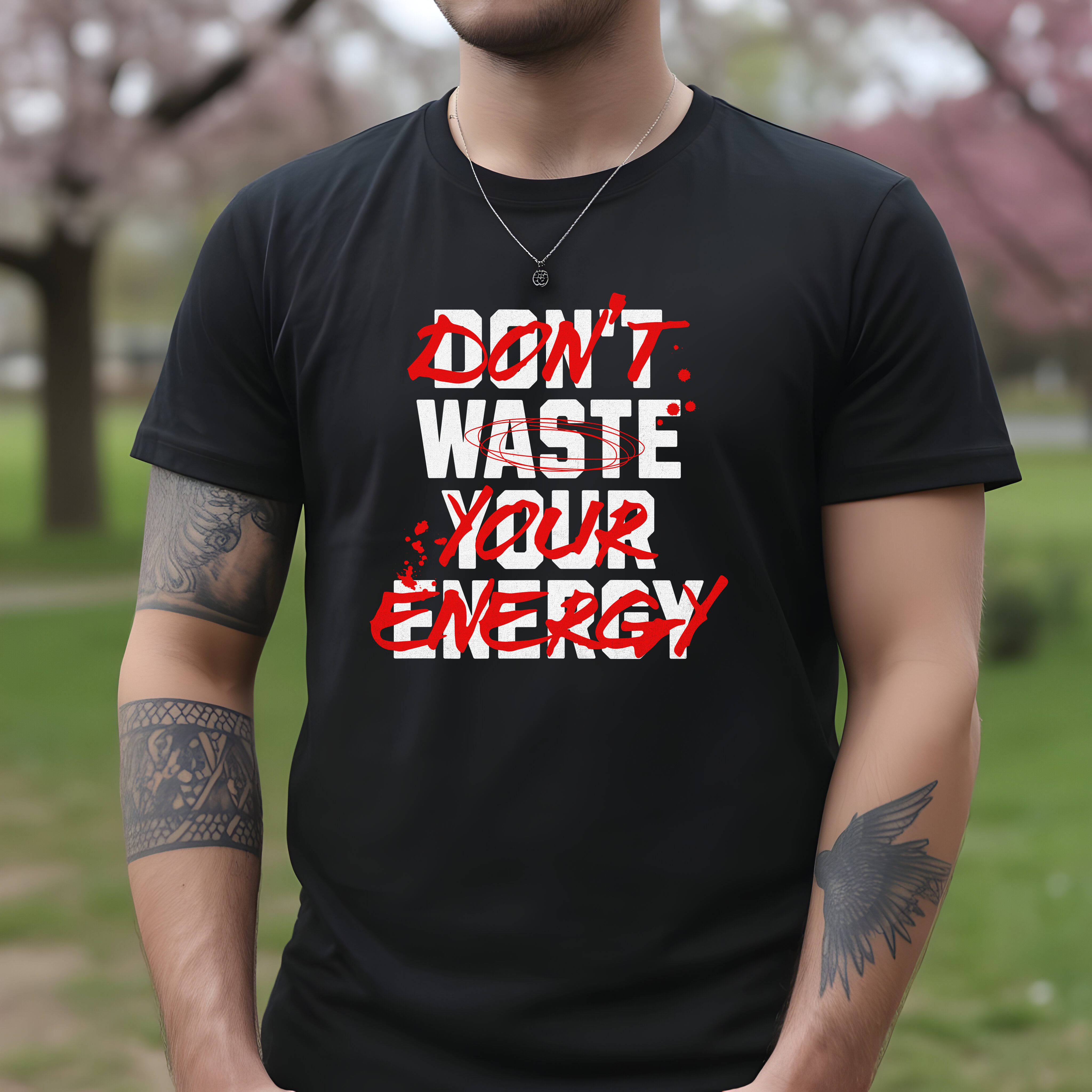 Tricou bărbați bumbac 100% regular fit – model Waste Energy
