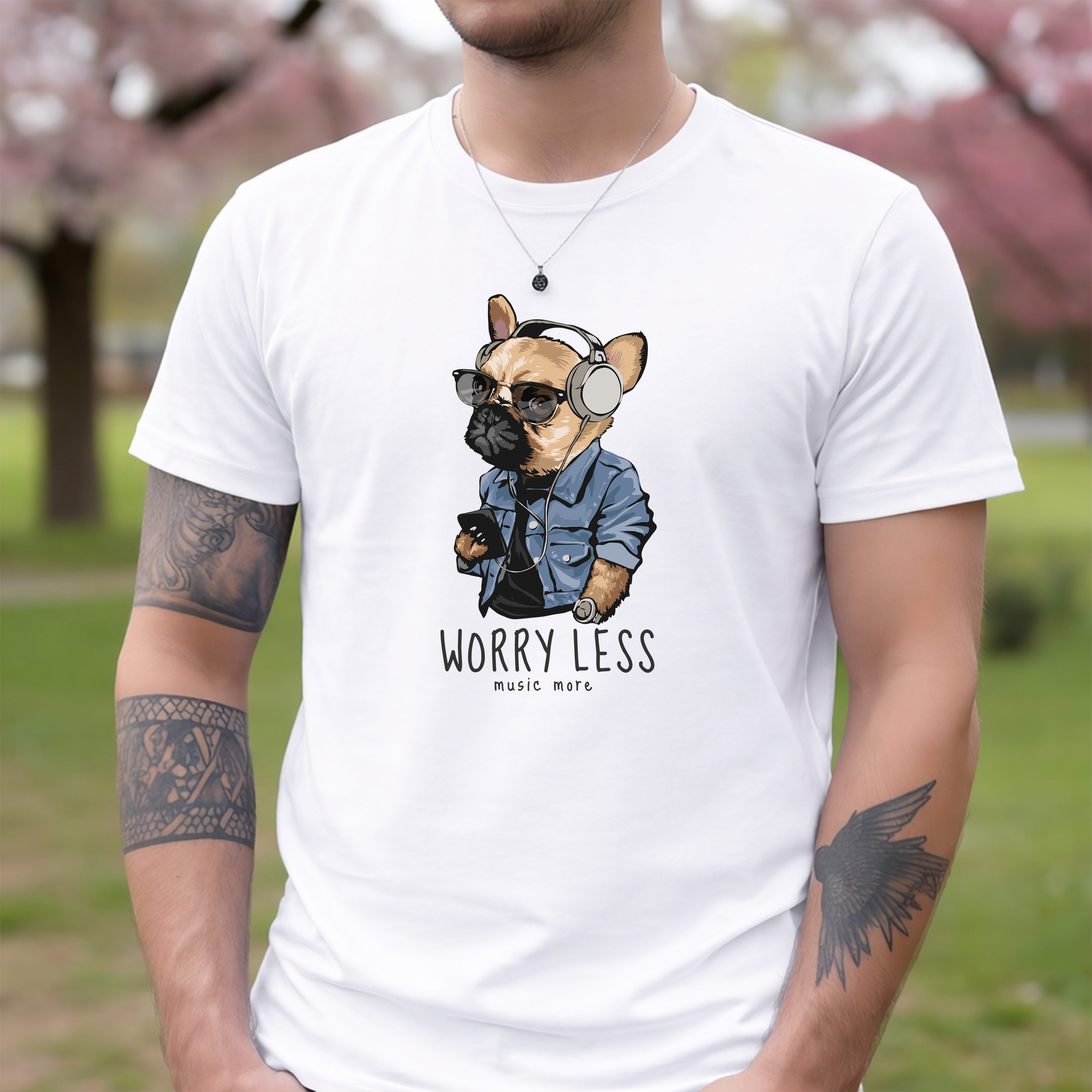 Tricou bărbați bumbac 100% regular fit – model Worry less