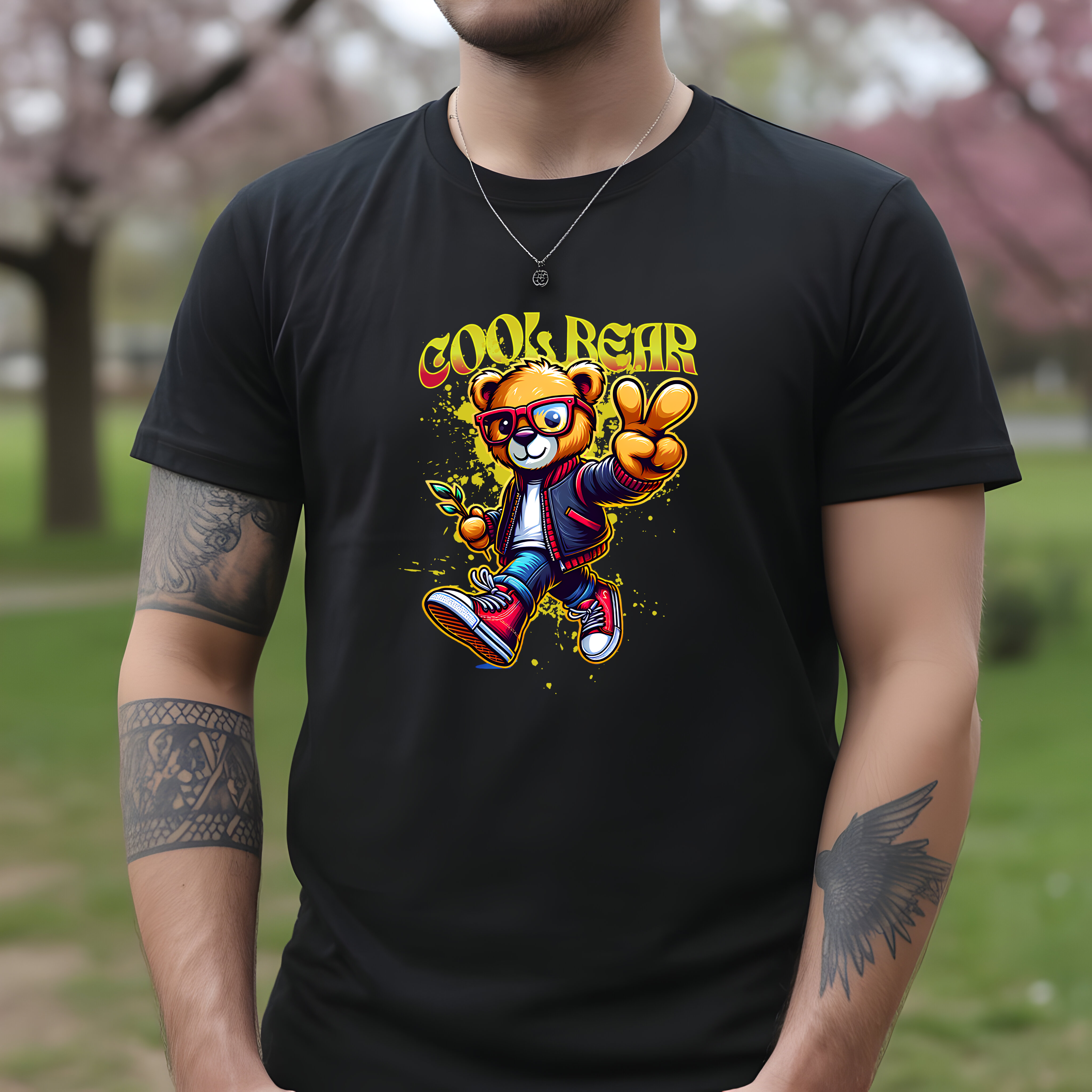 Tricou bărbați bumbac 100% regular fit – model Cool Bear