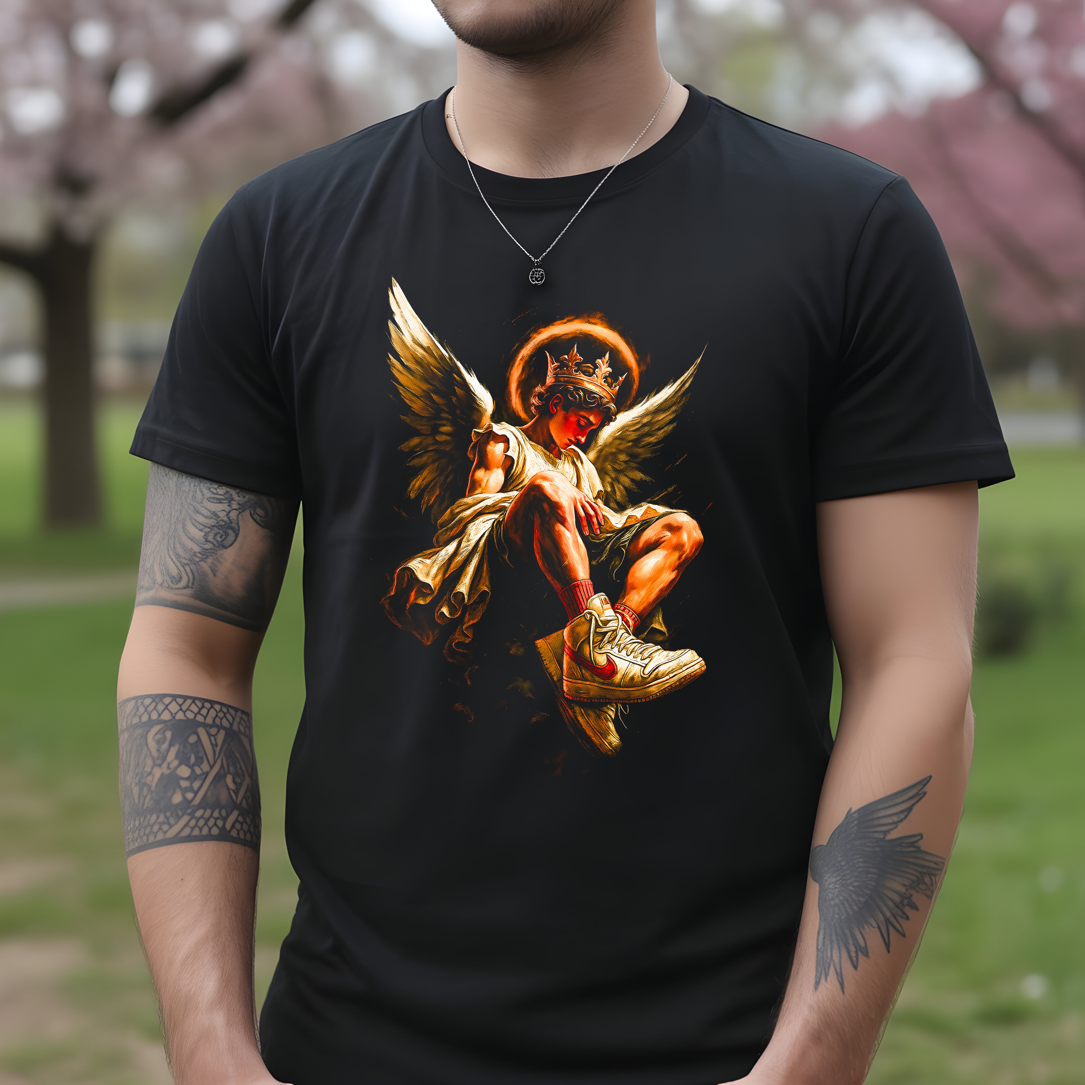 Tricou bărbați bumbac 100% regular fit – model Angel